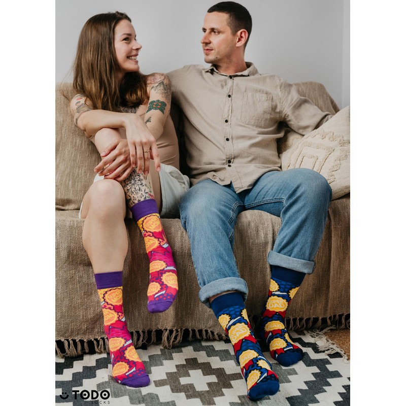 TODO Colours Socks Funny with Motif for Men and Women