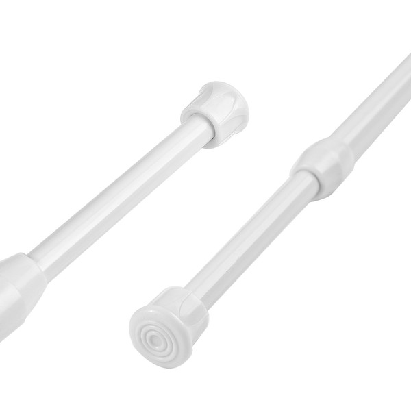 Aluminium Extendable Curtain Rod Tension Pole Easy Fitting For Net Curtains Shower Curtains or Voile, Length 55-90cm, Diameter 1.3cm