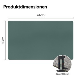 WearLegend Washable and Waterproof Place Mats, Set of 6 Imitation Leather Placemats, Non-Slip Nub Underside & Can be Cut to Size for Kitchen & Office & Party, Rectangular, Green