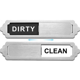 Dishwasher Magnet Clean Dirty Sign, High Strength Magnetic Effect, Made of High Grade Stainless Steel, Easy to Slide, High Match with Dishwasher Surface, A Perfect Match for Dishwasher (Silver)