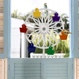 Ferris Wheel Bird Feeder, Outdoor Feeder for Hummingbirds and Wild Birds Spinning Bird Feeders