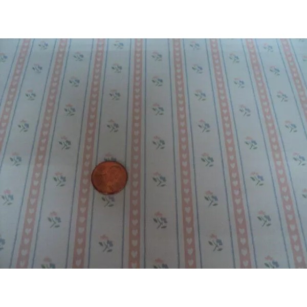 MINI Graphics DOLLHOUSE WALLPAPER-DOWN HOME STRIPE-PEACH-M