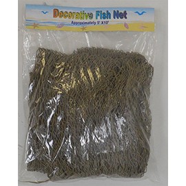 Nautical Tropical Imports 5 Ft Feet by 10 Ft Feet Tan Fish Net