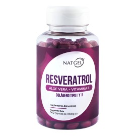 Resveratrol + Vitamina E + Colageno Tipo 1 y Tipo 2 | 140 Softgels | Natgel