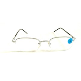 Vintage NWT Vintage 90's Rectangle Metal Semi-Rimless Reading Glasses +1.75 (Silver)