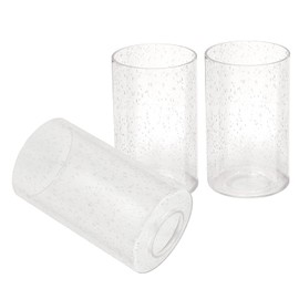 Voguad Seeded Glass Lamp Shade 3 Pack, Clear Cylinder Glass Shade for Light Fixture Replacement Globe for Pendant Light Wall Sconce Chandelier, 1 5/8 inch Fitter