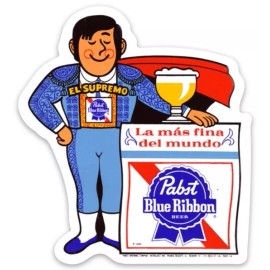 PBR Pabst Blue Ribbon Custom MAGNET beer fridge P.B.R. toolbox magnet Bullfight