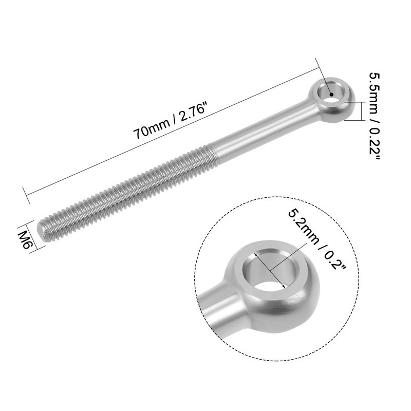 sourcing map M6 x 70mm Machinery Shoulder Swing Lifting Eye