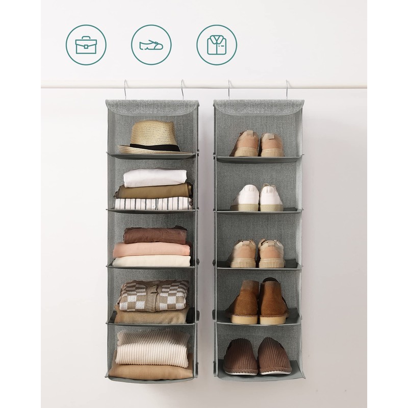 SONGMICS Hanging Closet Organizer, Hanging Storage Shelves, Hanging Closet Shelves,