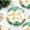 24 platos de vajilla para baby shower, suministros de fiesta