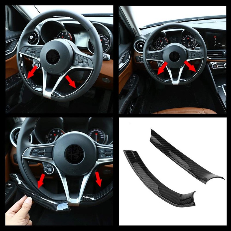 Steering Wheel Cover Interior Decorative Trim for Alfa Romeo Stelvio/Giulia