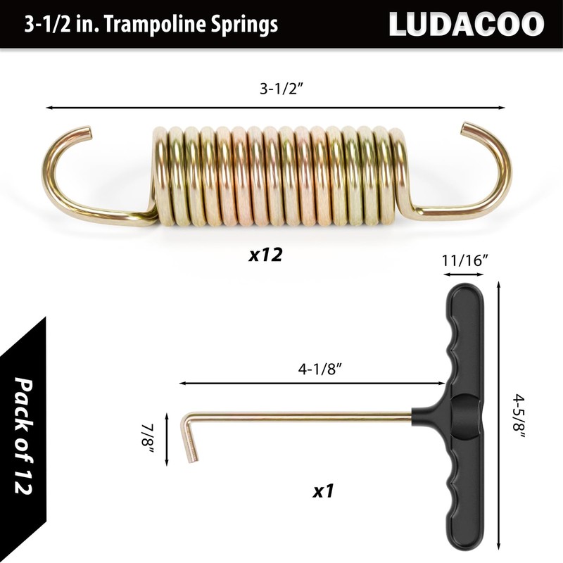 LUDACOO 8.5" Trampoline Springs, Heavy Duty Stainless Steel Trampoline Accessories