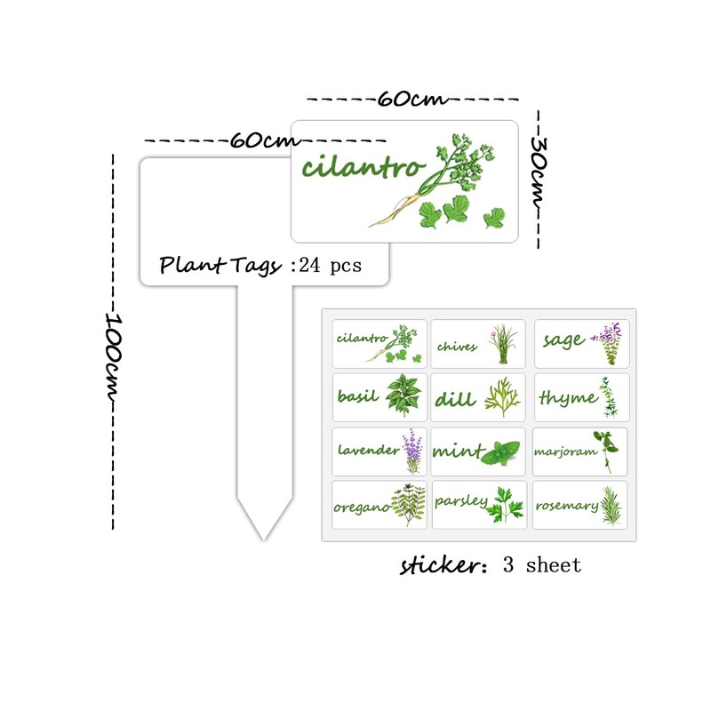 Generic Plant Label Signs Waterproof Reusable Plant Stake Tags with