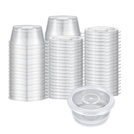 Sonile Round-shaped Disposable Sauce Cup Set - Various Sizes for Convenient Portability and Use (3 oz.)