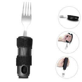 PACKOVE Adaptive Fork for Elderly Disabled Non Skid Comfortable Grip Cutlery Shake Design for Weak Grip for Hand Injuries Compact Portable Tableware