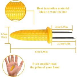 Stainless Steel Corn Holders With Storage Box, 20Pcs Corn on The Cob Holders BBQ Fork Skewers