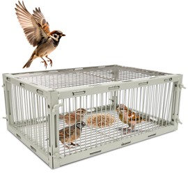 Sparrow Trap Cage – Bird Traps for Small Birds Wild, House Sparrow Bird Traps, One Way Birds Cage Trap, Bird Catcher Trap for Cardinals, Quail, Starlings with S Size