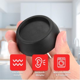 TK Gruppe Timo Klingler Pack of 12 Vibration Damper Washing Machine & Vibration Damper Round – Dampers & Feet for Dryers – Antivibration – Rubber Feet for All Manufacturers