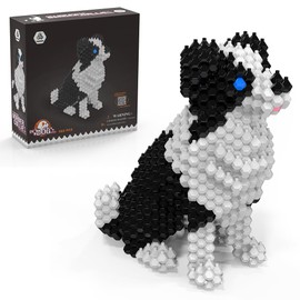 KADELE Cute Dog Building Animal Sets, Extremely Challenging STEM Building Blocks Decor for Adults Kids, Micro 3D Educational Toys for Boys Girls Ages 8 and Up，Border Collie