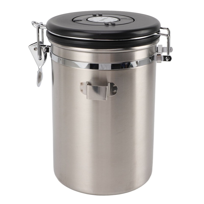 Coffee Canister 1800ml 304 Stainless Steel Window Design One Way