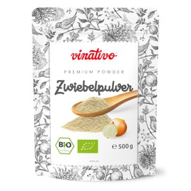 vinativo Onion Powder Organic Fine Granulated – 500 g – Ground Onion – Organic Quality – From Controlled Organic Cultivation