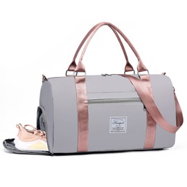 KURGOOL Gym Bag with Wet Pocket and Shoe Compartment, Sports Travel Duffel Bag for Gym Weekend Getaway, Lightweight Overnight Weekender Bags for Women and Men