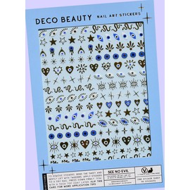 Deco Beauty See No Evil Nail Stickers - Lightweight & Easy-to-Apply Nail Art with Trendy Designs - Durable & Long-Lasting Nail Stickers for Women, Ideal for DIY Manicures & Salon-Quality Nails