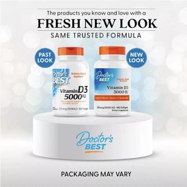 Doctor's Best Vitamin D3 5000IU, Non-GMO, Gluten Free, Soy Free, Regulates