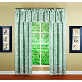 Today's Curtain, Willow Faux Linen Print Panel 63", Green, 54" W x 63" L