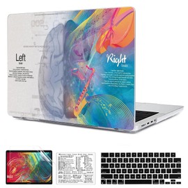 QCzyc Compatible with MacBook Pro 16 inch Case 2021-2024 Release M4 A3403 A3186 M3 A2991 M2 A2780 M1 A2485 Pro/Max Plastic Shell Case &Mac OS Keyboard Sticker&Keyboard Cover (Music Left Right Brain)