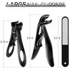 Professional Angled Head Nail Clippers Set, 3-Pcs Ergonomic Toenail Clipper