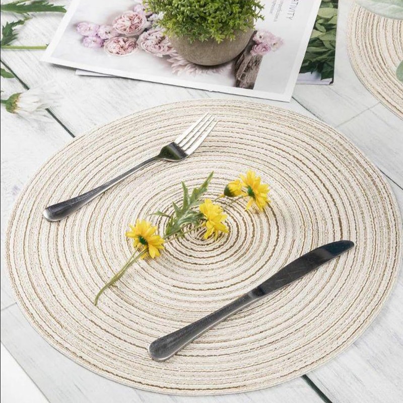 Soulnioi Cotton Place Mats Round Table Placemats 38cm Heat Resistant