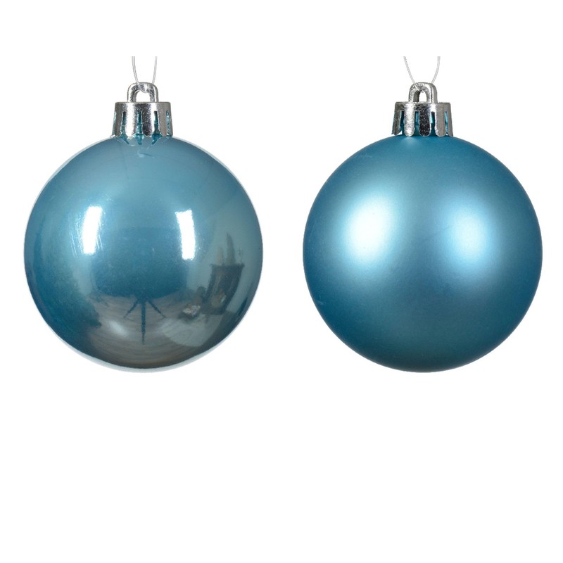 24 blue christmas baubles - sugar blue baubles christmas decorations