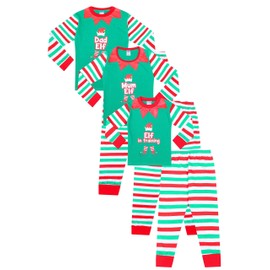Elf Pyjamas Christmas Family Pyjamas - Dad Elf, Mum Elf, Elf in Training, xmas pjs (12-14) Green