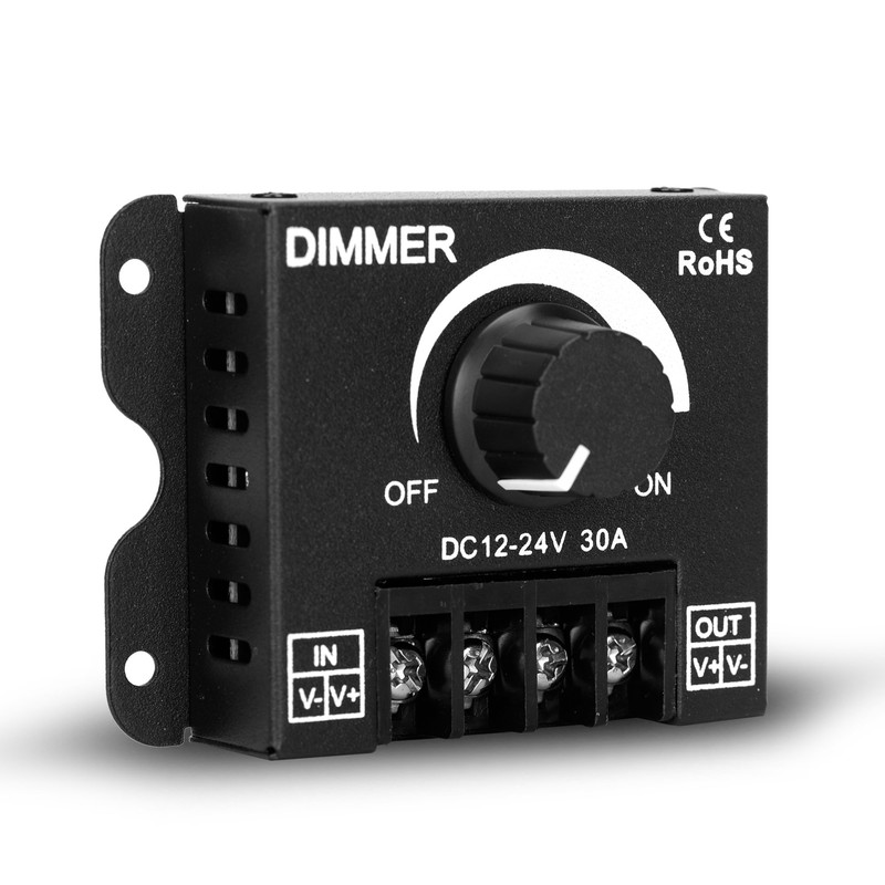 LED Dimmer DC 12V-24V Lighting Dimming Controller 30A 12 Volt