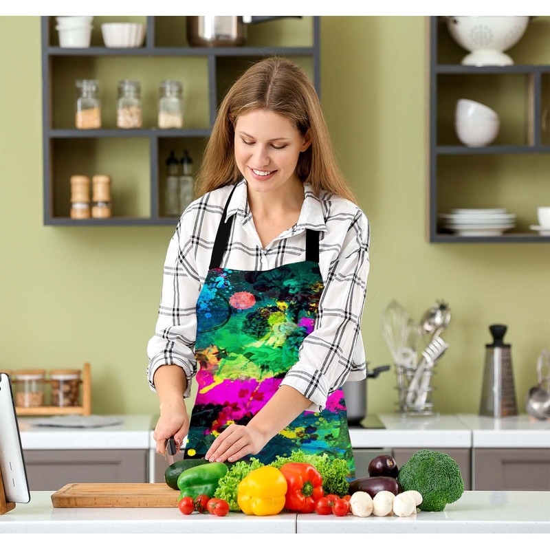 BGBDEIA Colorful Paint Splatter Apron for Women & Men, Adjustable