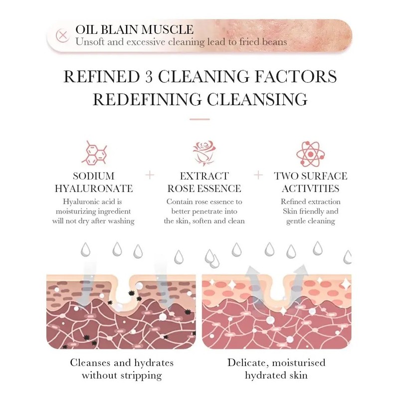 Bioaqua Crema Limpiador Rosas Acido Hialuronico Hidratante