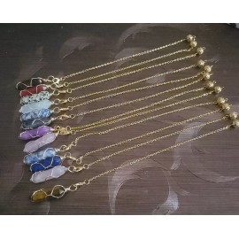 Beautiful Gold Wire Wrapped Stone Talismans & Gift Pouch Inc.