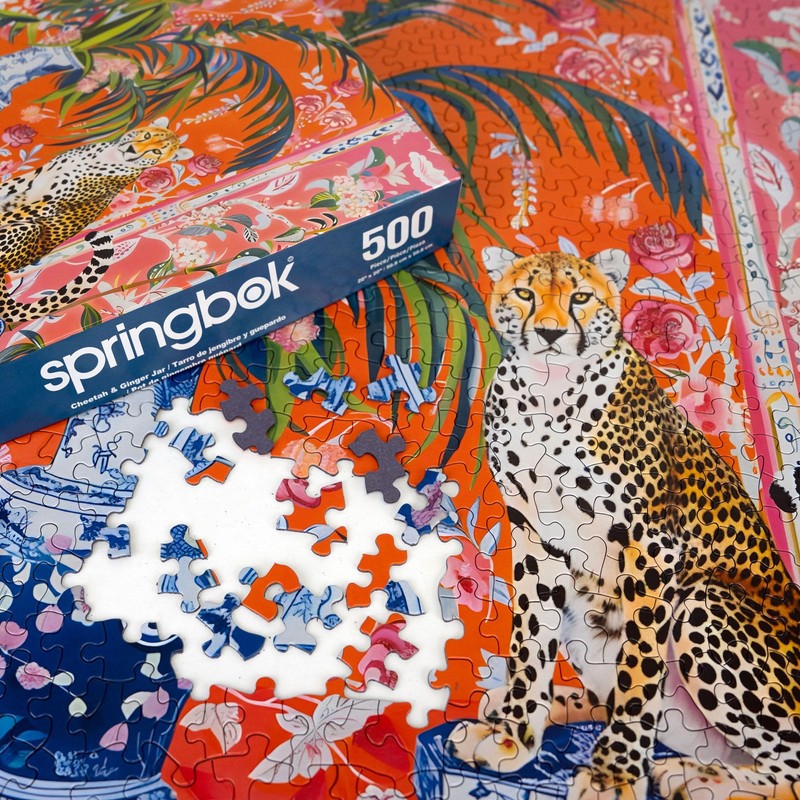 Springbok Cheetah and Ginger Jar 500 Piece Jigsaw Puzzle for