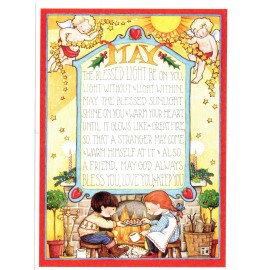 Sunrise Mary Engelbreit-MAY BLESSED LIGHT STRANGER FRIEND Christmas Greeting Card-NEW!