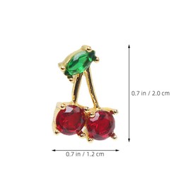 Healvian 1 Pair Aesthetic Cherry Earrings for Women Zircon Studs for Parties and Special Occasions Durable and Safe for Sensitive Ears Unique for
