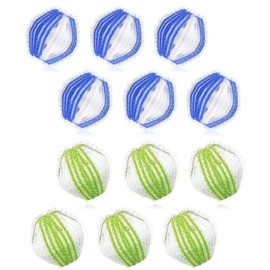 JSUOEO 12 PCS Pet Hair Remover Washing Machines, Lint Remover Washing Machine Balls Reusable Laundry Balls Pet Hair Catcher for Clothing Dog Cat PetHair (Green+Blue)