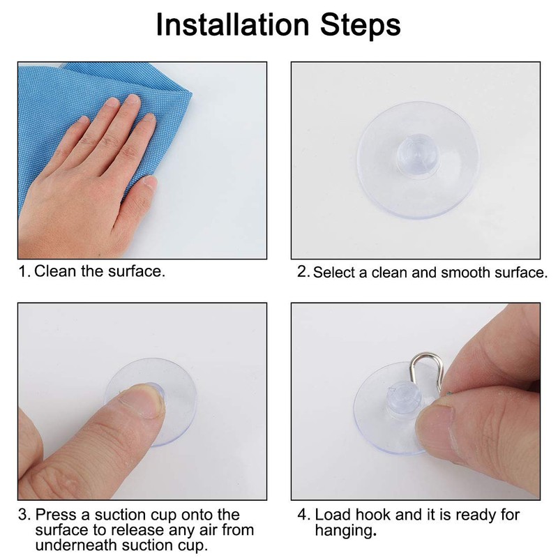 uxcell 12pcs Suction Cup Hooks 1 Inch Diameter Wall Hooks