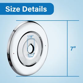 Shower Faucet Cover Plate Escutcheon Replacement for Moen 16090, Shower Handle Cover Plate for One-Handle Tub and Shower Faucets (Chrome)