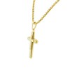 Edforce Stainless Steel Yellow Gold-Tone Classic Statement Cross Mens Necklace
