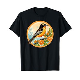 Cute Oriole Floral Oriole Icterus Galbula Bird Lover Oriole T-Shirt