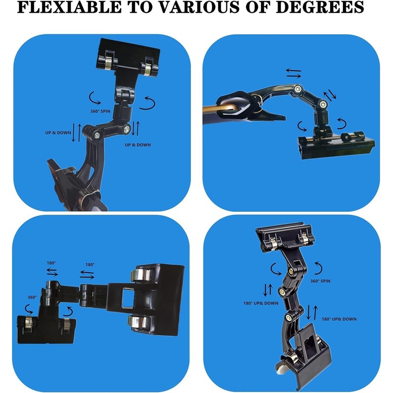 4 Pcs Adjustable Documents Holders, Flexible Double Head Foldable Rotatable