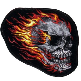 Tribal Mirror Skull  Embroidered Military Hook Fastener Biker Patch 4.0 inches