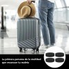 Fundas Silicona Luvan 8 Piezas Negro para Ruedas de Maleta