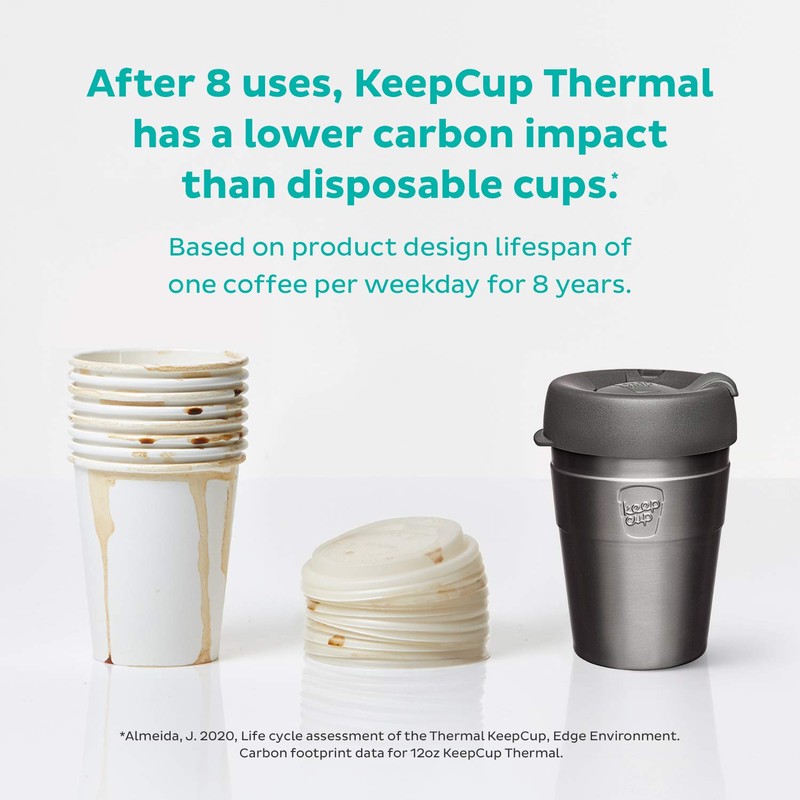 KeepCup Thermal, Reusable Stainless Steel Cup, Medium 12oz | 340mls,
